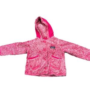 Patagonia Kids 18M Button Up Jacket Pink Fuzzy For Girls